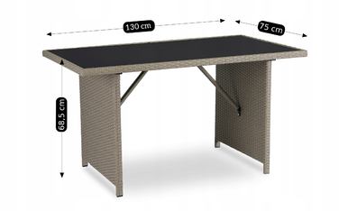 Комплект садових меблів із техноротанга MEBEL ELITE, бежевий, 6 предметів