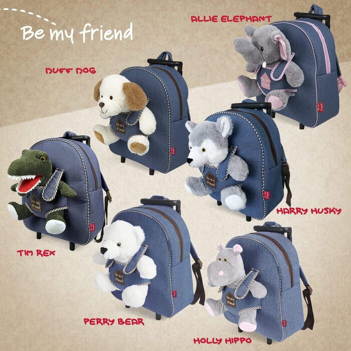 Плюшева іграшка дитячий багажний рюкзак для дітей - Дитячий рюкзак зі знімними колесами та м'якою іграшкою - Дитячий садок на колесах рюкзак для малюків 3 4 5 років - 28x32x11 см (білий ведмідь)