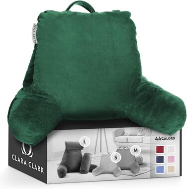 Подушка-крісло Clara Clark з підлокітниками для дітей та дорослих – преміум подушка з піною з пам'яті для перегляду телевізора та відпочинку – середнього розміру, колір хакі