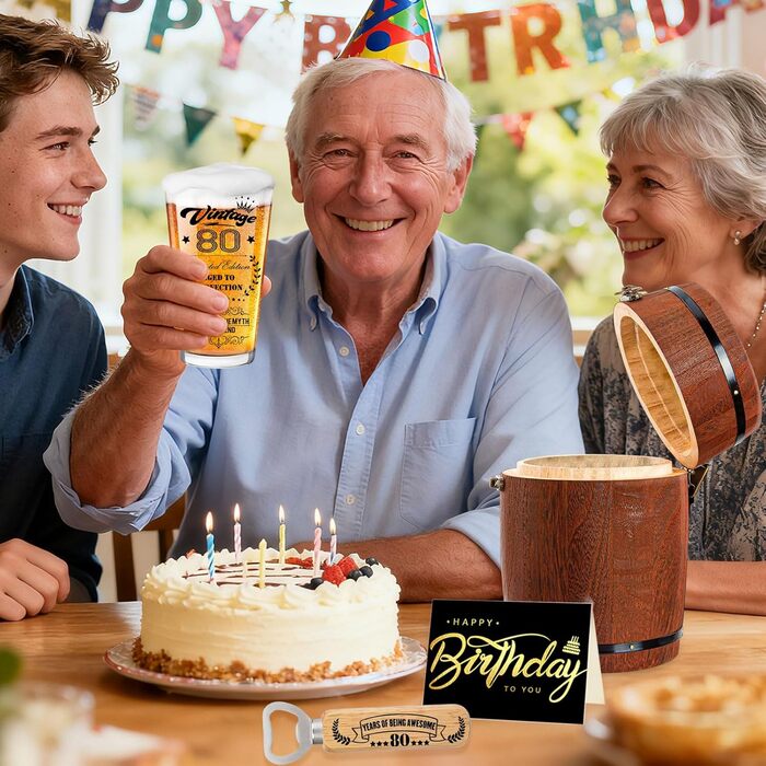 Персоналізований пивний келих з гравіюванням для чоловіка, 1966 рік народження, в дерев'яній подарунковій коробці 470 мл. Подарунок на 60 років, День народження, Валентин День.