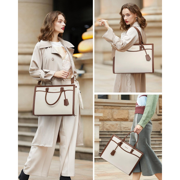 Сумка для ноутбука LOVEVOOK 15.6 дюймів, жіноча, велика, з екошкіри, для роботи, навчання, універсальна, на плечі, велика містка сумка-шопер