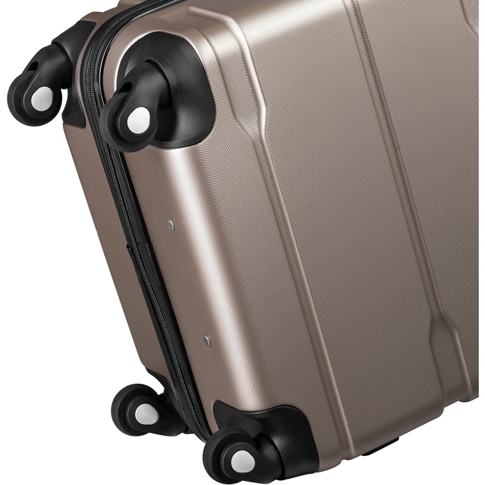 Набір валіз Zelsius 4 шт. з ABS, з кодовим замком, 4 колеса, внутрішній роздільник | Набір валіз з твердим корпусом, велика валіза, набір багажу, ручна валіза (шампань, 3 шт.)