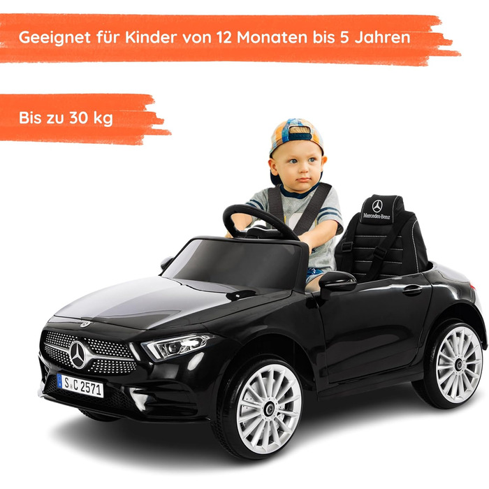 Дитячий електромобіль Mercedes CLS 350 AMG Babycar, 12V, ліцензія, шкіряне сидіння, MP3, пульт, чорний