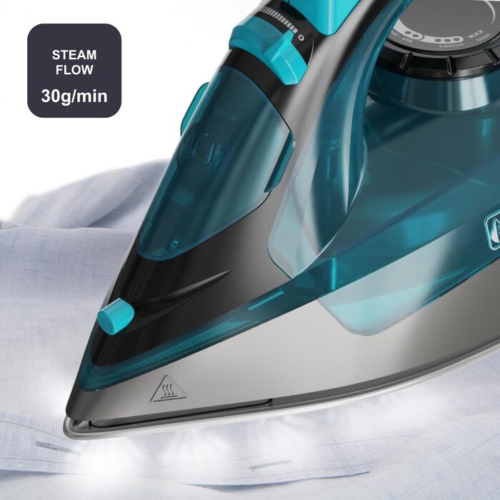 Праска BLACK+DECKER BXIR2605E з парою, 2600 Вт, нержавіюча підошва, антинакип, самоочищення, видаляє віруси та бактерії