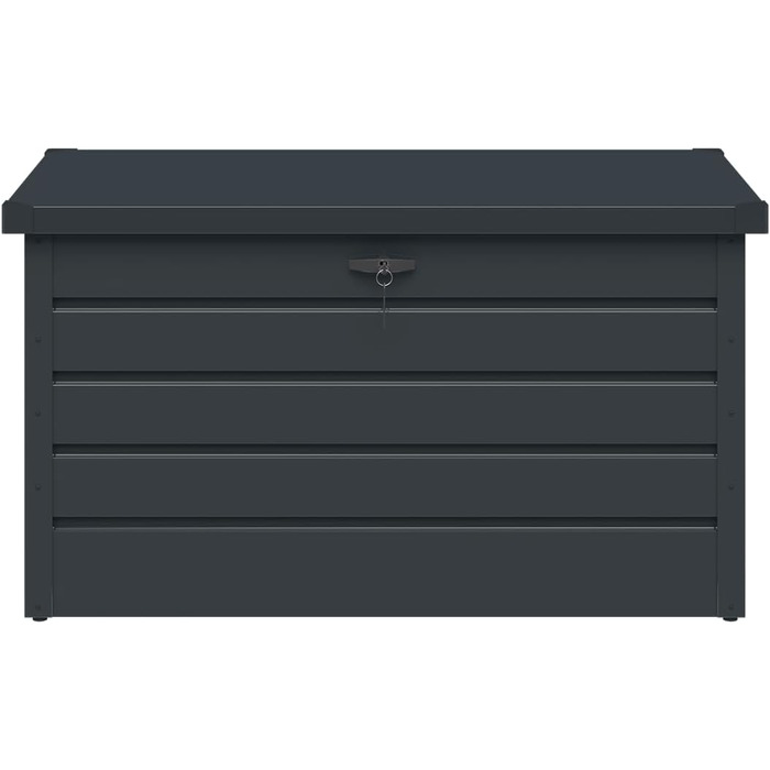 Скриня для саду STEELSØN Dorado 270л, металева оцинкована, водонепроникна, з замком та відкидною кришкою, антрацит - для балкона, тераси, саду 120x62x63 см