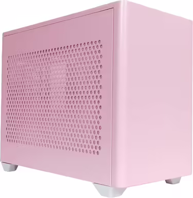 Корпус для ПК Cooler Master MasterBox NR200P Mini-ITX, загартоване скло, відмінне охолодження, вертикальне розташування відеокарти, безінструментальний доступ, рожевий Flamingo