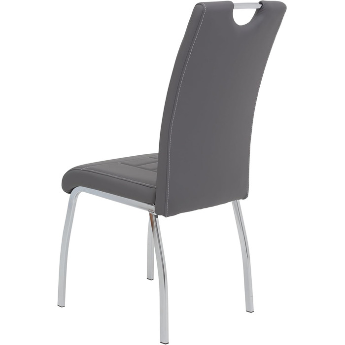 Стілець для їдальні Andrea, штучна шкіра, хромоване коліщатко, сірий (2 шт., 100x43x64 см)