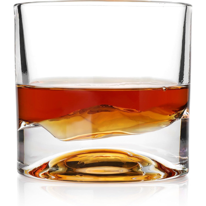 Набір склянок для віскі LIITON American Peaks Kristall, 4 шт., 300 мл, важкі, морозостійкі, ідеальний подарунок для чоловіків
