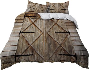 Сірий комплект постільної білизни 180x200 см, Геометричний дизайн, двостороння постільна білизна з мікрофібри, для алергіків, 3 частини (простирадло, ковдра, 2 наволочки 80x80 см)