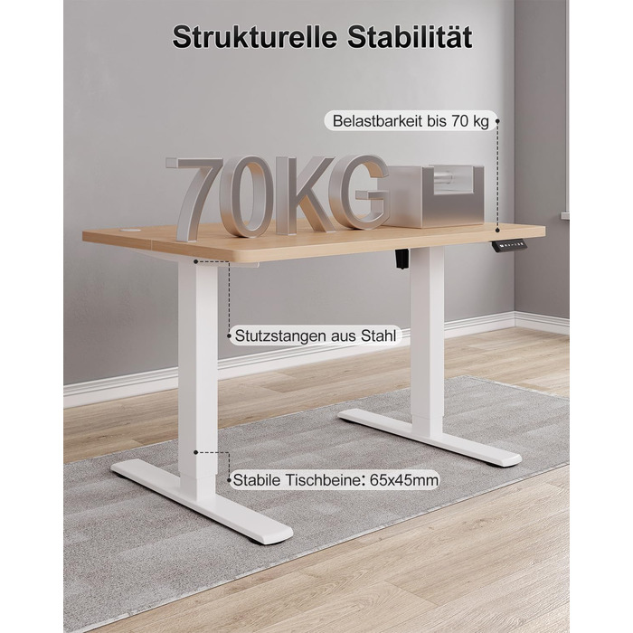 Дитячий електричний стіл Airfish 80x60/140x60 см з регулюванням висоти та функцією пам'яті | Стіл для дому/офісу