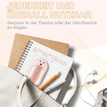 Електричні грілки для рук Lepwings, 2 шт., 6000 мАг, багаторазові, 3 режими, до 20 годин тепла, USB-зарядка, для активного відпочинку взимку, чорні та рожеві