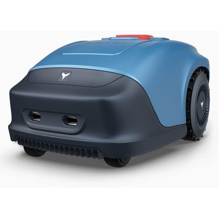 Акумуляторний газонокосар робот до 1000 м², 4400 мА·год, Wi-Fi/4G, Bluetooth, APP, сенсор дощу, захист від крадіжки, база для зарядки (синій)