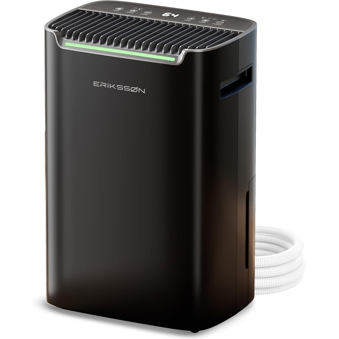 Електричний осушувач повітря з LED-дисплеєм, таймером та захистом від дітей | Здатний видалити 16л вологи на добу | Для приміщень до 70м² | Енергоефективний осушувач з датчиком вологості | Білий (20л - Чорний)