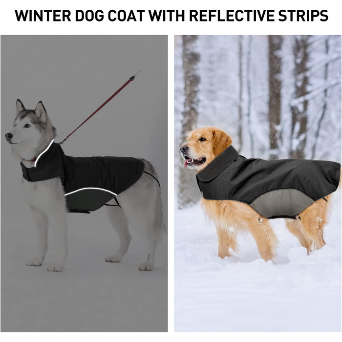Зимова водонепроникна куртка для собак Bwiv 4XL чорна