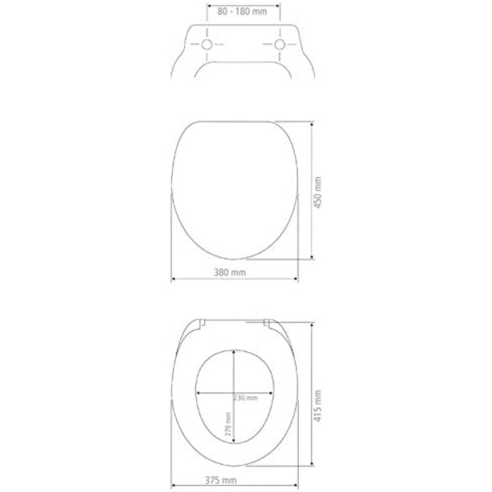 Сидіння для унітазу WENKO сидіння для унітазу з автоматичним опусканням, гігієнічне кріплення з фіксуючим затиском, Кришка унітазу з антибактеріального термореактивного пластику (Старий тент)
