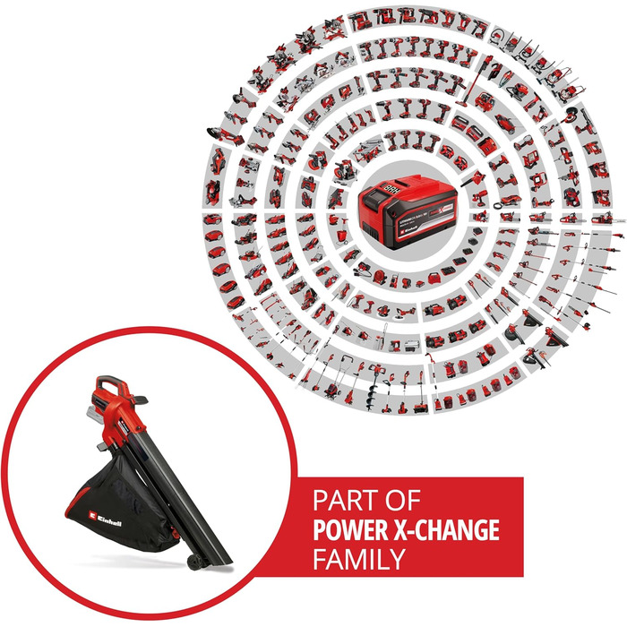 Акумуляторний повітродув та пилосос Einhell VENTURRO 18/210 Power X-Change (18 В, 500 м³/год, мішок 45 л, 210 км/год) без акумулятора та зарядного пристрою