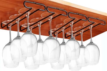 Набір з 2 шт. полиць для склянок GeLive, чорний, для підвісних шаф, органайзер для бару та кухні, 17.8 см