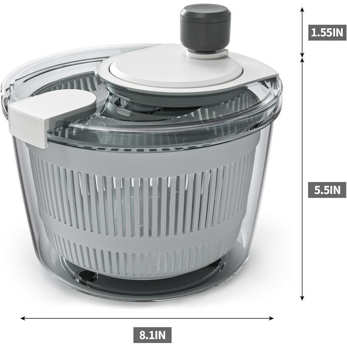 Салатниця-відцентроука для миття, віджимання та сушіння салату та овочів, висока ефективність
