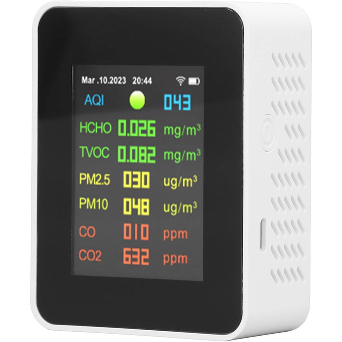 DEWIN 9-в-1 Монітор Якості Повітря, WiFi-детектор, тестер якості повітря, LCD-дисплей, багатофункціональний прилад для вимірювання якості повітря в приміщенні