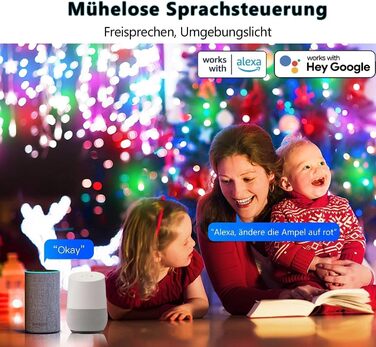 DOTWAYAW Гірлянда світлодіодна святкова 40м 400 LED RGB, керування через додаток, для прикраси ялинки та інтер'єру