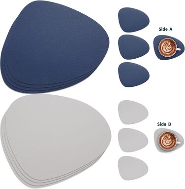 Набір серветок Myir JUN з екошкіри (6 шт., сіро-блакитний)