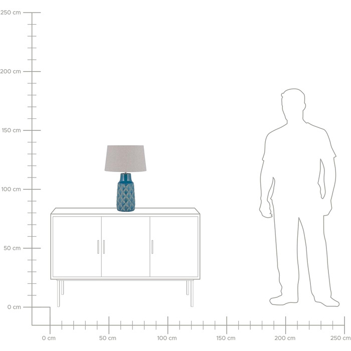 Декоративна настільна лампа Beliani Thaya, кераміка/поліестер, блакитна