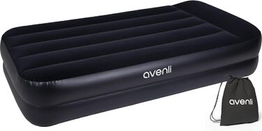 Надувний матрац-ліжко AVENLI для 2 осіб з інтегрованим насосом, самонадувний, висока ліжкомісць, з флокеним покриттям, 195x96x46 см (для кемпінгу та дому)