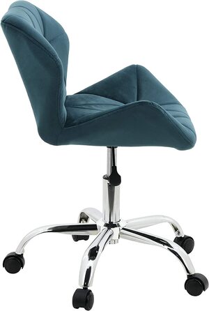 Робоче крісло Hnnhome Eris, сучасне обертове крісло з м'якою оббивкою, виготовлене з тканини, регульоване по висоті (бірюзово-зелений, оксамитовий)