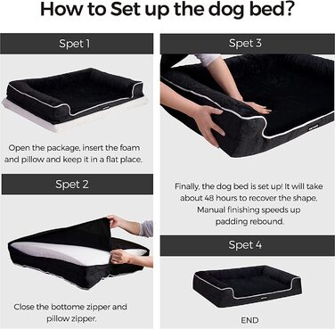 Ортопедичне ліжко для собак HMTOPE для собак великих і середніх розмірів, диван для собак, знімний і миється,нековзний підлогу, Подушка для собак, кошик для собак сірого кольору, 106 см л (106 80 20 см)