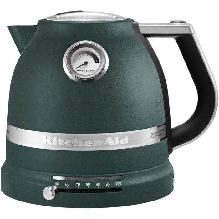 Електричний чайник KitchenAid з регулюванням температури 50-100°C, 1.5L, нержавіюча сталь (Empire), фільтр від накипу