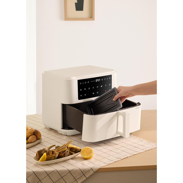 Фритюрниця повітряна 4.2L з паром, 6 програм, 1300W (10L Dual, кремовий)