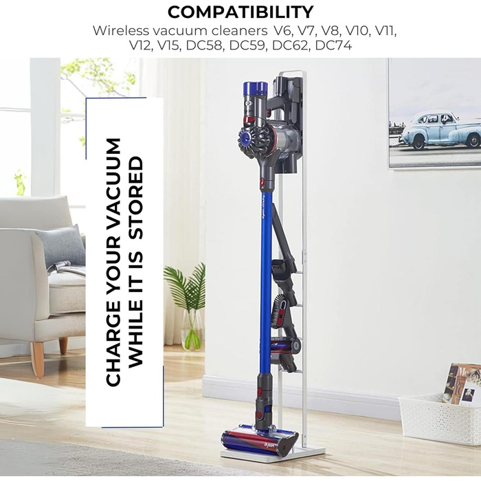 Підставка MORANGO для бездротового пилососа Dyson - органайзер для V6, V7, V8, V10, V11, DC58, DC62, DC74 (S9313)