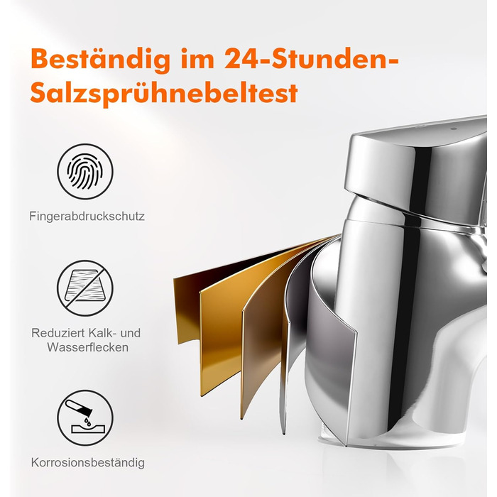 Змішувач для умивальника Ibergrif M11050 з одним важелем, високий (60 мм), хром, без підйомника, керамічна картридж, без крапель, водозберігаючий, 3/8″ з'єднання