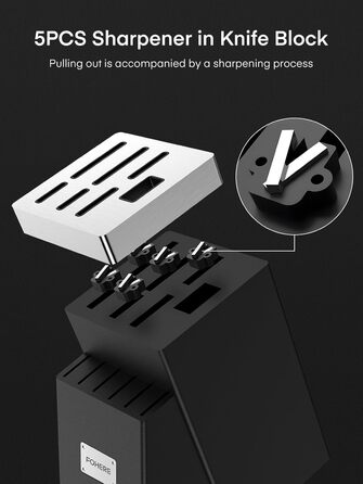 Набір ножів FOHERE 14 предметів з автозаточкою, кухонний набір з нержавіючої сталі, професійний, з ергономічними ручками