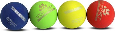 М'ячі для собак SPORTSPET, натуральний каучук, довговічні, міцні, 65 мм, 4 шт. (упаковка 4)