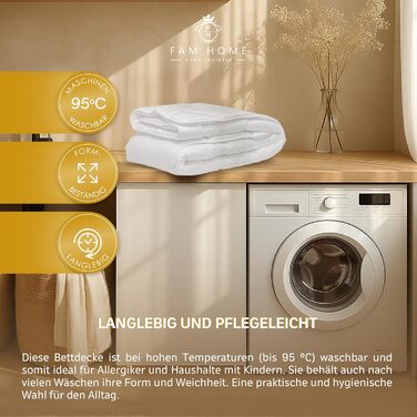 Комплект постільної білизни Fam‘ Home: ковдра 200x200 см та 2 подушки 80x80 см – для алергіків, мікрофібра, Oeko-TEX®, для 2 осіб