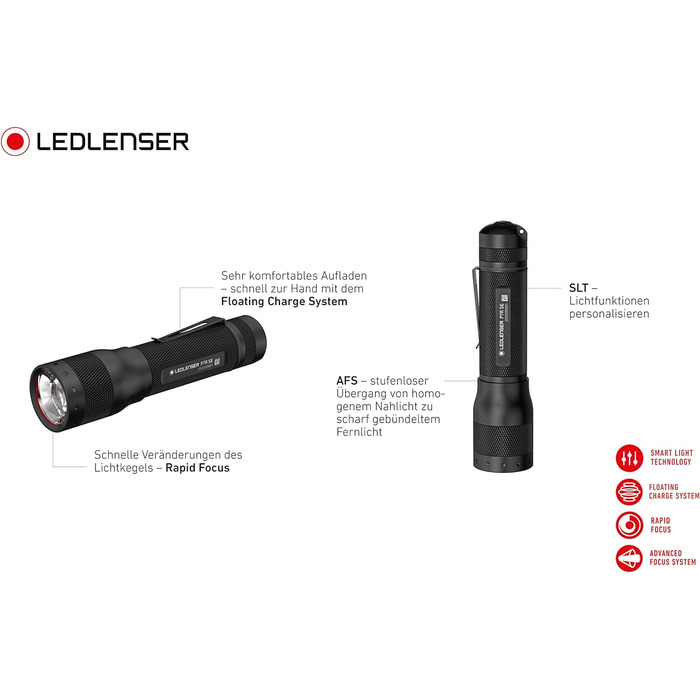 Світлодіодний ліхтар Ledlenser P7R SE, 1100 лм, акумуляторний, фокус, 220 м, 40 год, стробоскоп