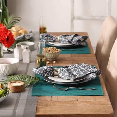 Набір тканинних серветок DII Basic Everyday Gerippte, 6 шт., 33 x 48 см, 100% бавовна, блакитний