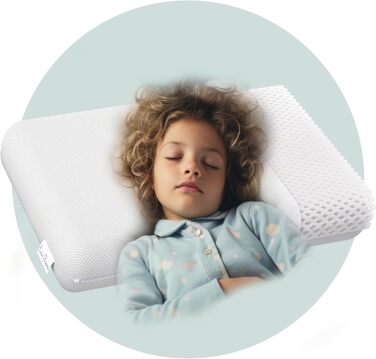 Дитяча подушка EVAN BROWNS® для сну: ортопедична, з memory foam, 55x35x6,5 см
