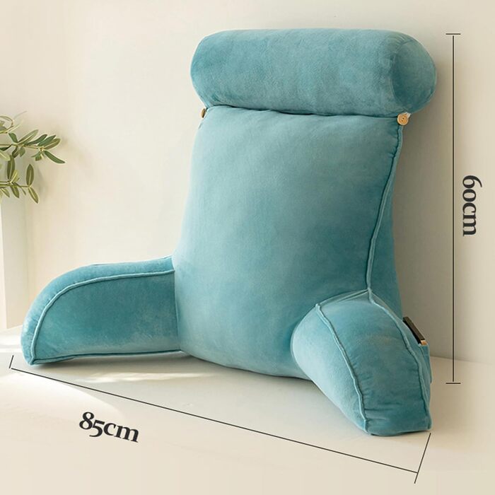 Зручне дихаюче крісло для читання з підтримкою спини, однотонне, знімний підголівник, можна прати, м'яке спижнє крісло (Сірий, 85 x 60 см)