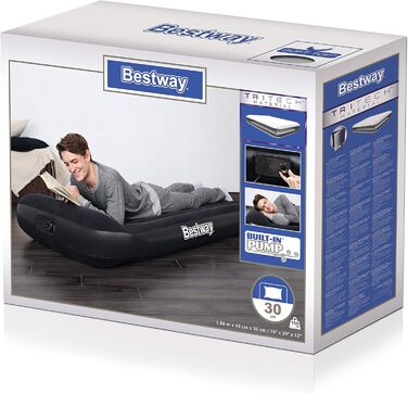 Надувний матрац Bestway Aeroluxe з вбудованим електронасосом, Queensize 203x152x46 см