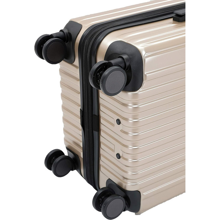 Чемодан з TSA-замком, телескопічною ручкою та 4 колесами, міцний корпус (Champagne, Mittel Koffer)