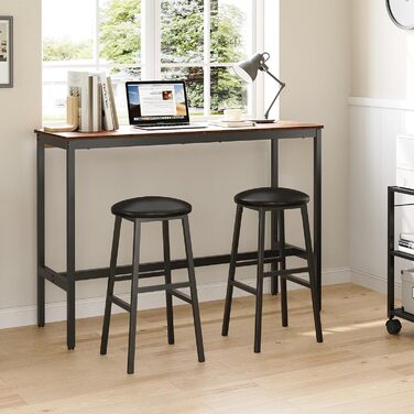 Барний стілець Manahcris, 2 шт. в наборі, 63 см, з PU-оббивкою, з підніжкою, для кухонної стійки, чорний