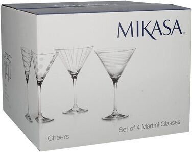 Набір келихів для вина Mikasa Cheers, келихи для білого вина з кришталю, келихи з мотивами, 4 рожевих і ігристих вина, келих для вина кришталевий, 450 мл, прозорий кришталь(келихи для мартіні, срібні)