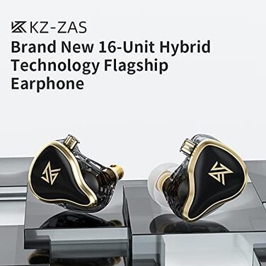 Внутрішньоканальний монітор LINSOUL KZ ZAS 7BA1DD, HiFi бас, гібридні навушники IEM, знімний кабель, сріблястий