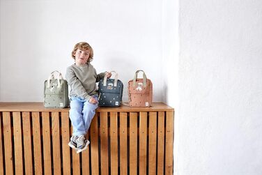 Рюкзак дитячий з нагрудним ременем Сумка для дитячого садка Рюкзак для дитячого садка 28 см, 5,5 л, 3 роки/Рюкзак Mini квадратний Happy Prints (оливковий)