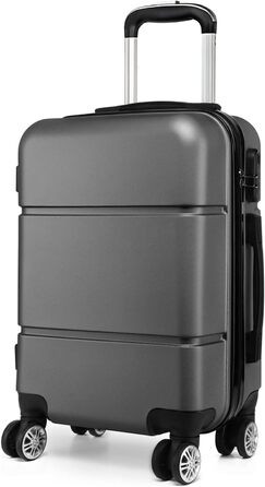 Чемодан ручної поклажі KONO з жорсткою оболонкою, на колесах, 55x38x22 см, 33 літри, сірий