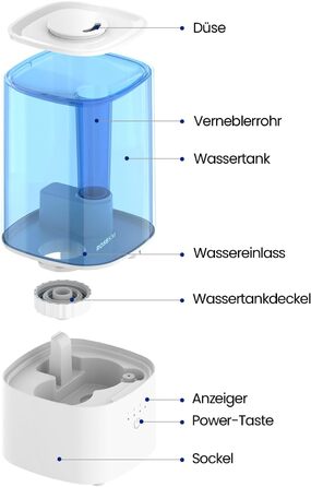 Зволожувач повітря автоматичний для спальні та великих приміщень 4.5л з таймером, сенсором вологості, до 18 годин роботи, автовимкнення, 360° розпилення (Чорний)