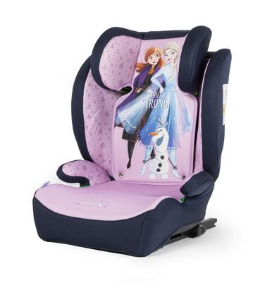 Автокрісло Disney Frozen з ISOFIX для дівчаток 100-150 см з Ельзою, Анною та Олафом на фіолетовому