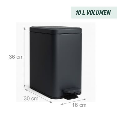 Відро для сміття Relaxdays, об'єм 10 літрів